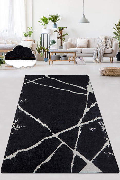 Conceptum Alfombra de Pasillo Broken Black 80 x 100 cm Conceptum Alfombra de Pasillo Broken Black 80 x 100 cm
